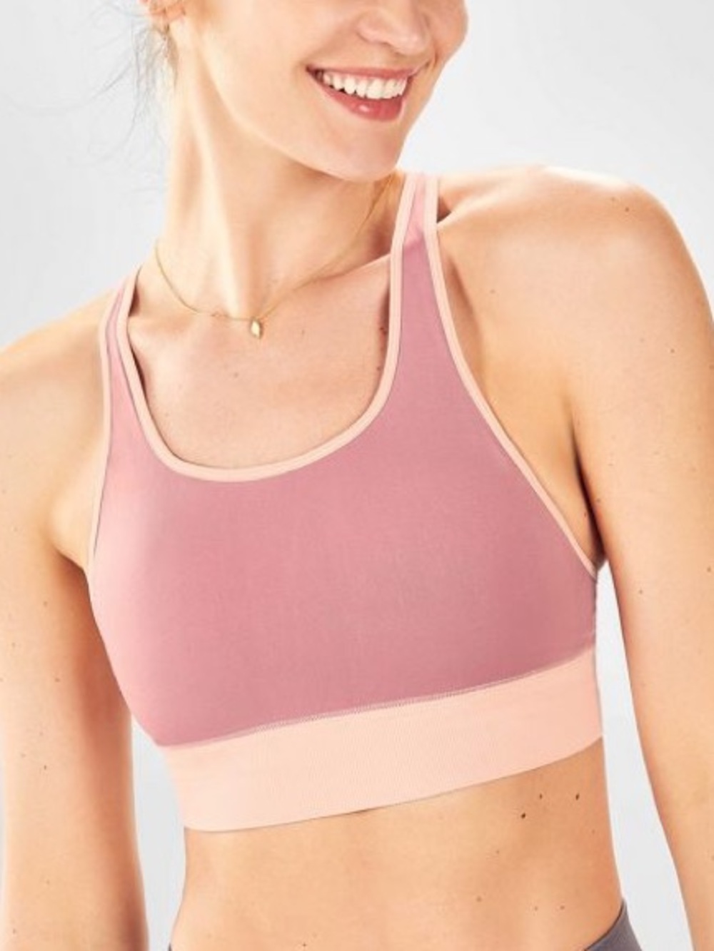 Fabletics Pink Two-Tone Crop sports bra small NWT